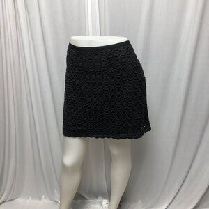 Black Eyelet Skirt Womens Size 10 Lined Short Party Evenings Casual